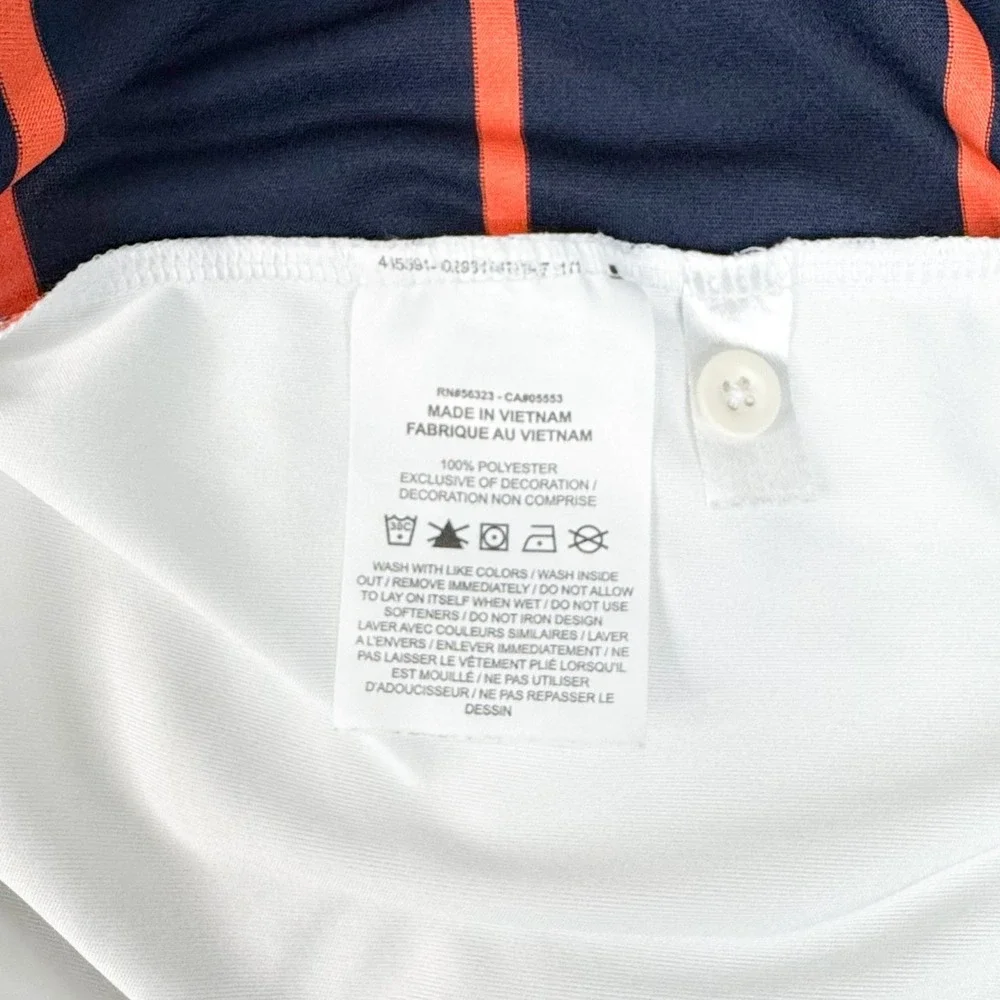 Nike UVA Virginia Cavaliers Polo Shirt Men's XL White Navy Orange Striped Golf